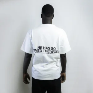 T-SHIRT BLANC SALVATION - Love the world