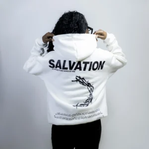 HOODIE BLANC SALVATION - Half Crown